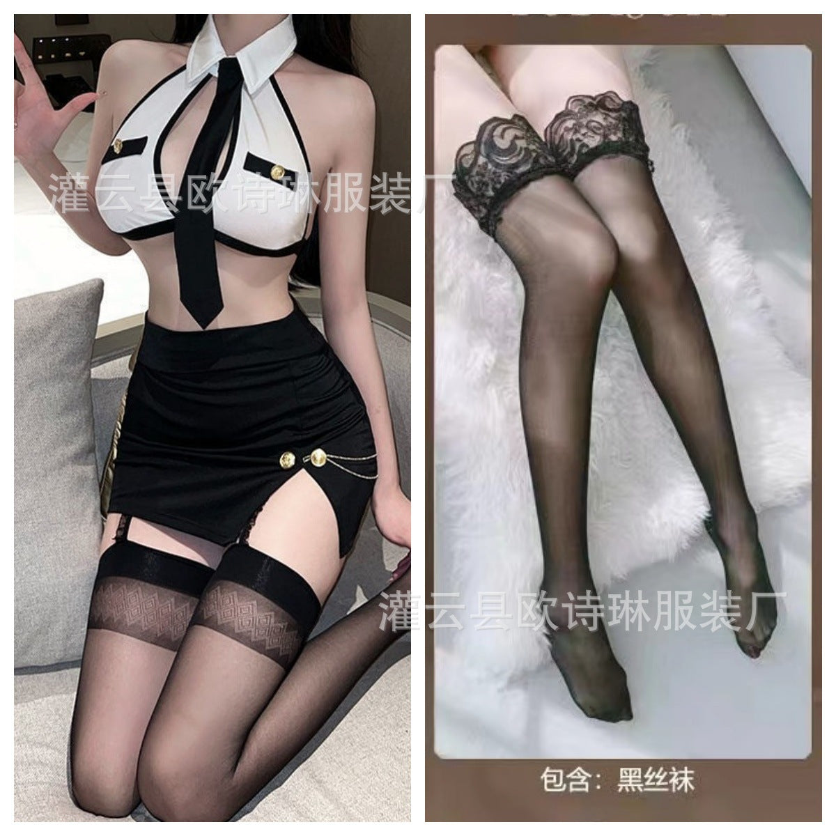 Image of 5034 Sexual Affection Lingerie Small Breasted Robes Passion Midnight Glamour Flirting Hot Bed Pajamas Perverted